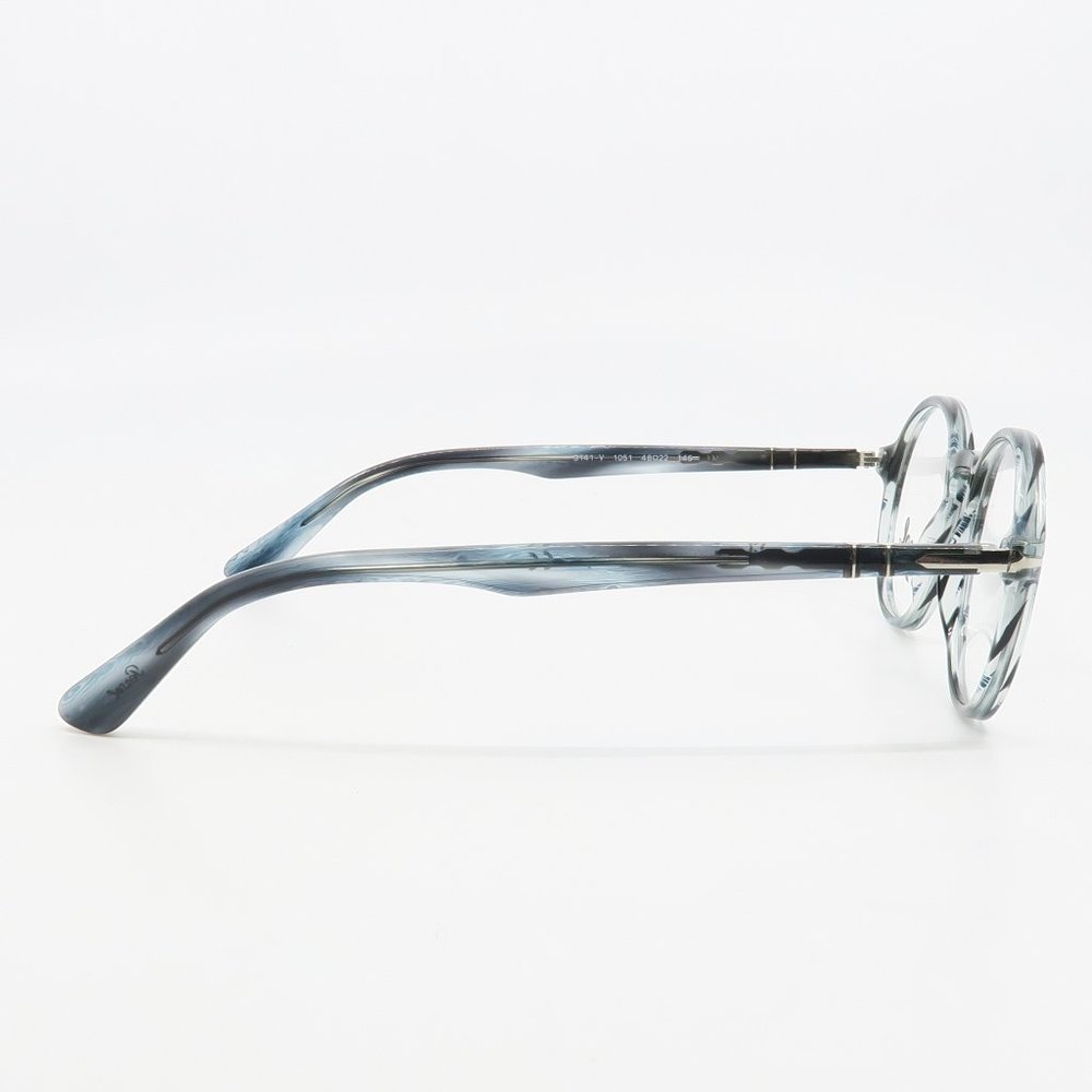 Persol 3141-V 1051 New Blue Stripe Round Eyeglasses 48mm with generic case - Picture 4 of 6